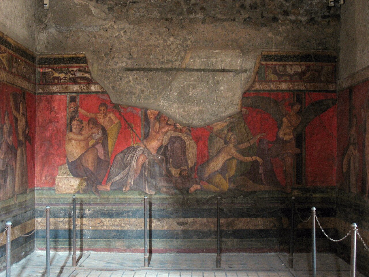 Villa of the Mysteries fresco, Pompeii, c. 60 BC · Wikimedia Commons (PD)