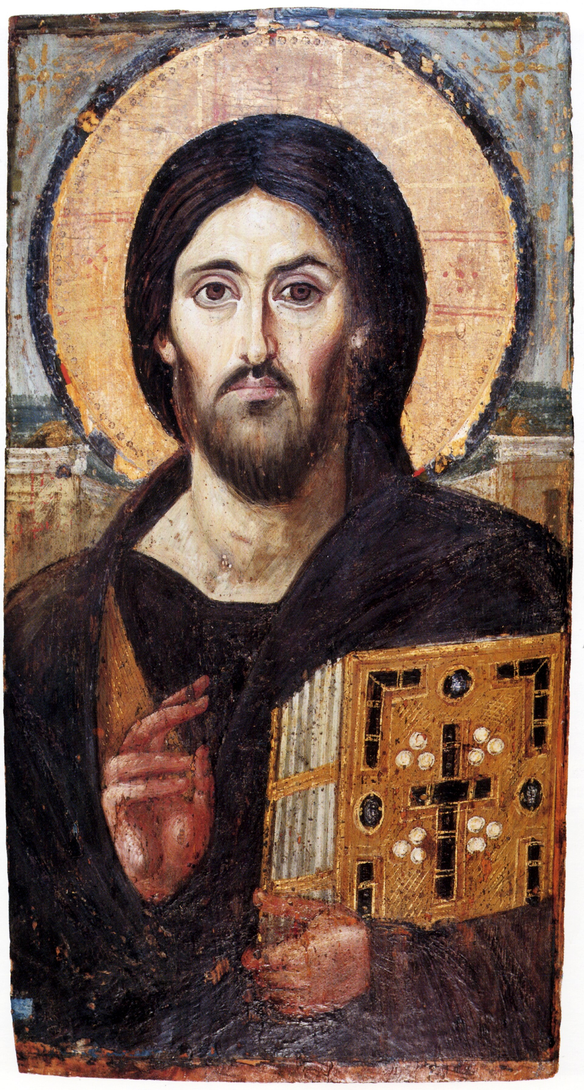 Christ Pantocrator, Saint Catherine's, Sinai, 6th c. · Wikimedia Commons (PD)