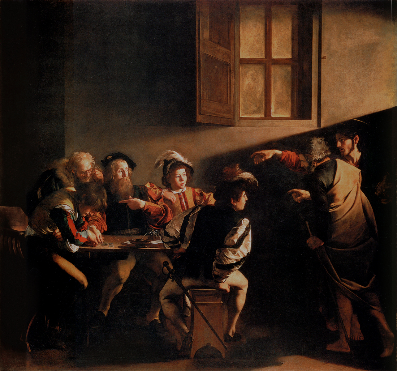 Caravaggio, The Calling of Saint Matthew, 1599–1600 · Wikimedia Commons (PD)