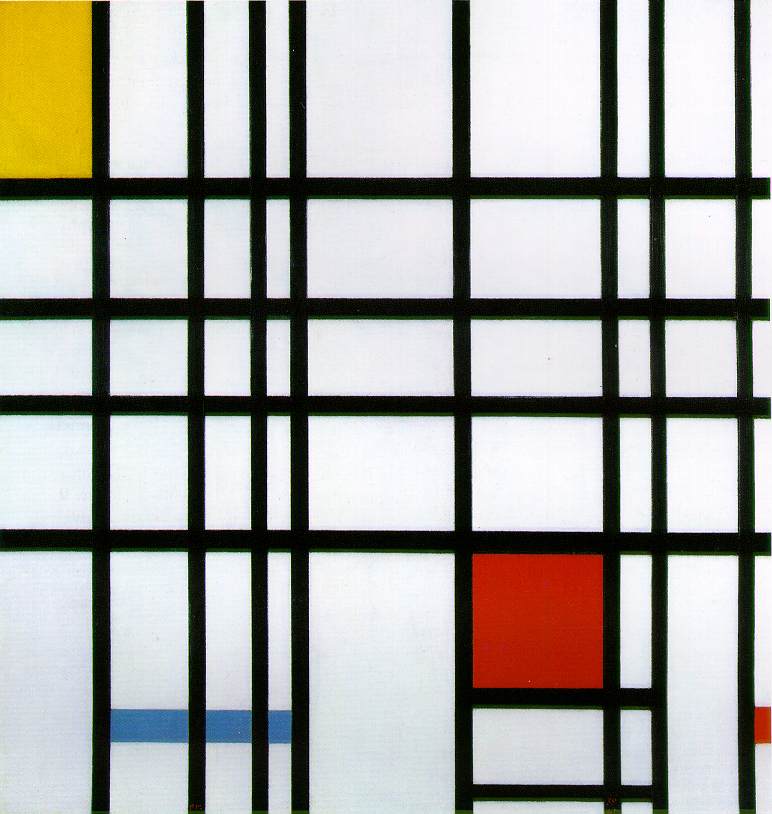 Piet Mondrian, Composition with Red, Yellow and Blue, 1930 · Wikimedia Commons (PD)